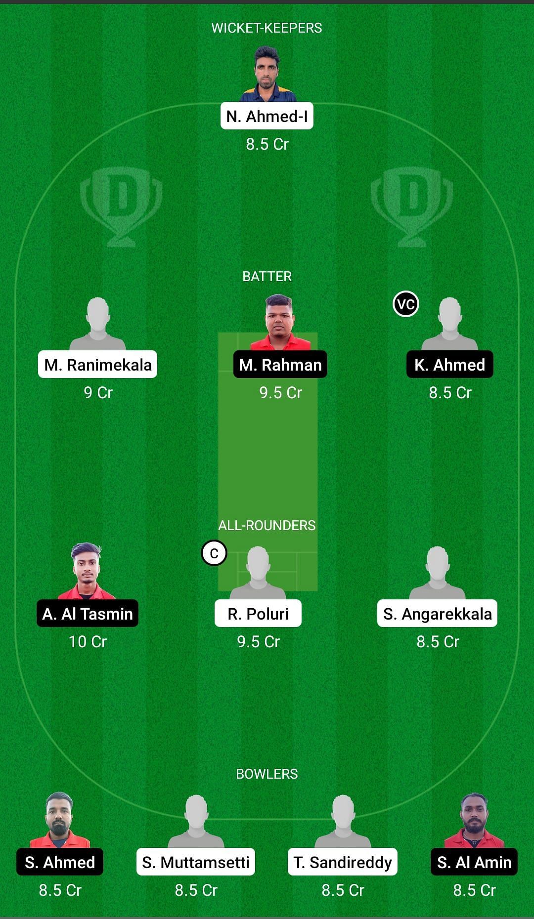 CES vs NFCC Dream11 Team - 1